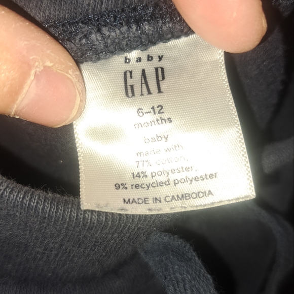 Baby GAP Sweatpants with Stretch Waist: Navy Blue- 6-12 Months - Picture 2 of 3